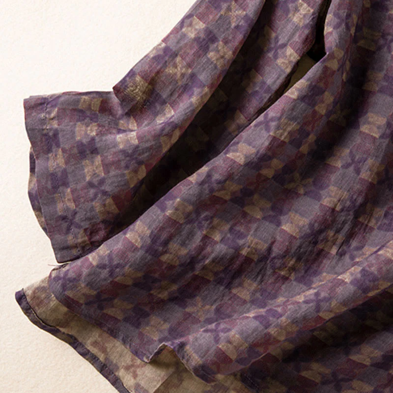 Camicia da donna a maniche lunghe con scollo a V e motivo floreale stampato Buddha Stones Spring - Image 3