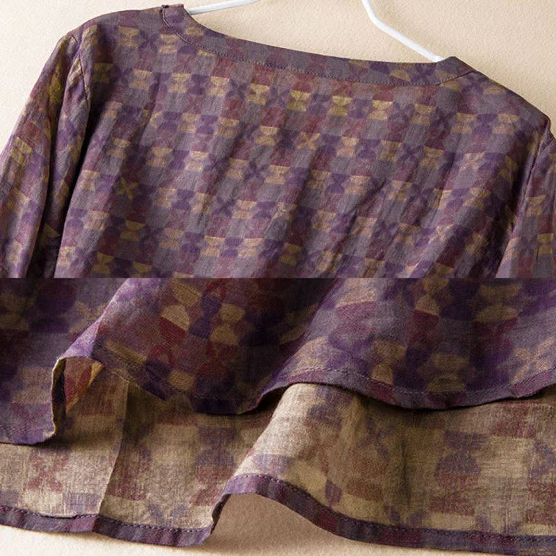 Camicia da donna a maniche lunghe con scollo a V e motivo floreale stampato Buddha Stones Spring - Image 6