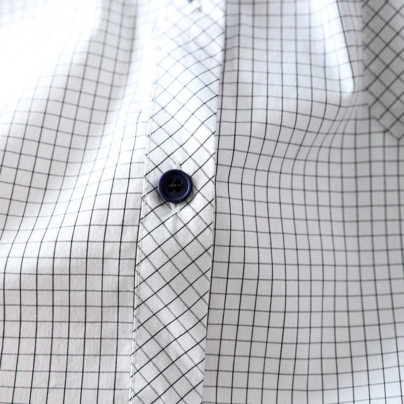 Camicia da donna in cotone a maniche lunghe con bottoni a contrasto e motivo a Buddha Stones - Image 13