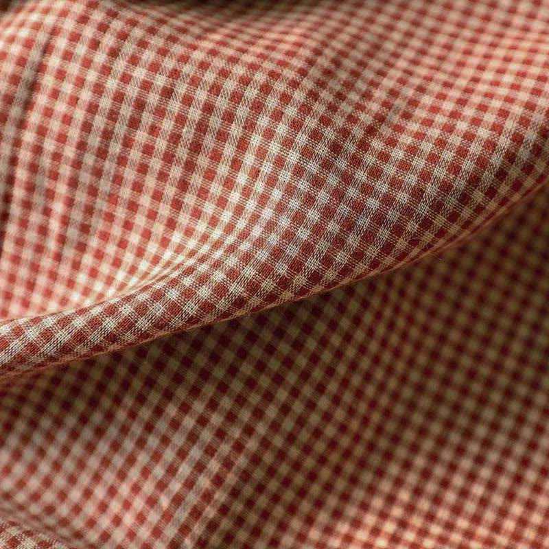 Camicia da donna in cotone a maniche lunghe con colletto a volant e bottoni a quadri piccoli Buddha Stones Fall - Image 12