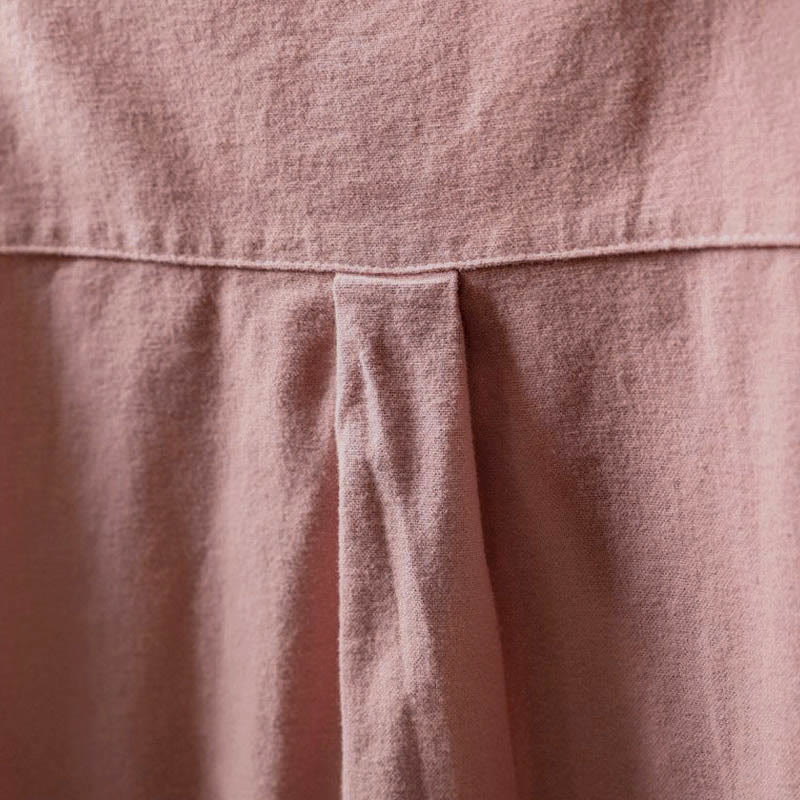 Camicia da donna in cotone a maniche lunghe con colletto rialzato e bottoni in tinta unita, Buddha Stones Fall - Image 10