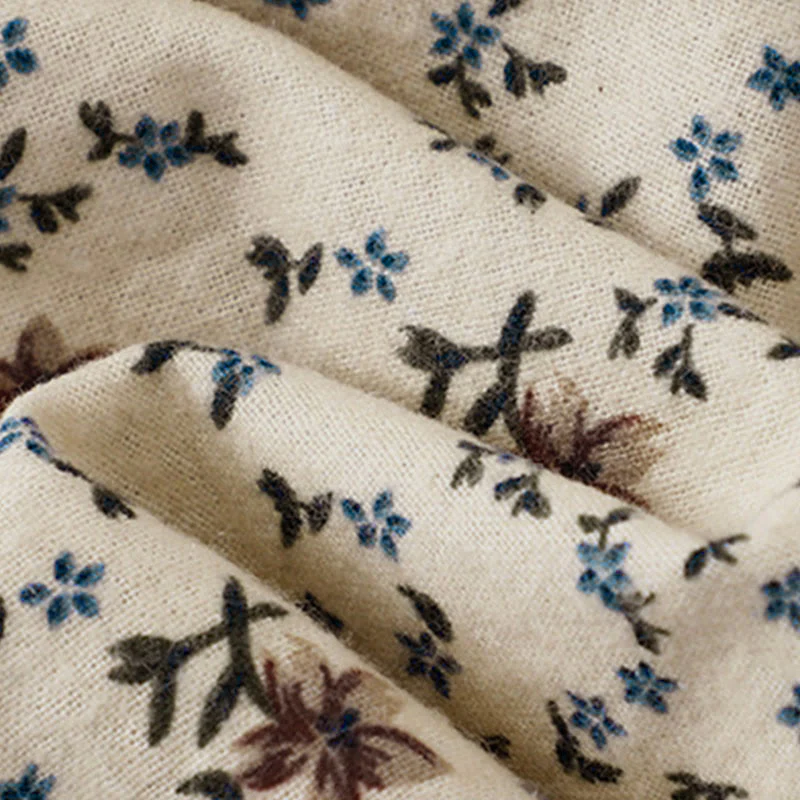 Camicia da donna in cotone a maniche lunghe con stampa floreale autunnale Buddha Stones e bottoni - Image 17