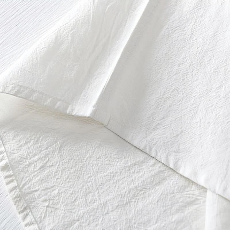Camicia da uomo in cotone e lino con maniche corte, collo alla coreana, bottoni a rana Buddha Stones - Image 19