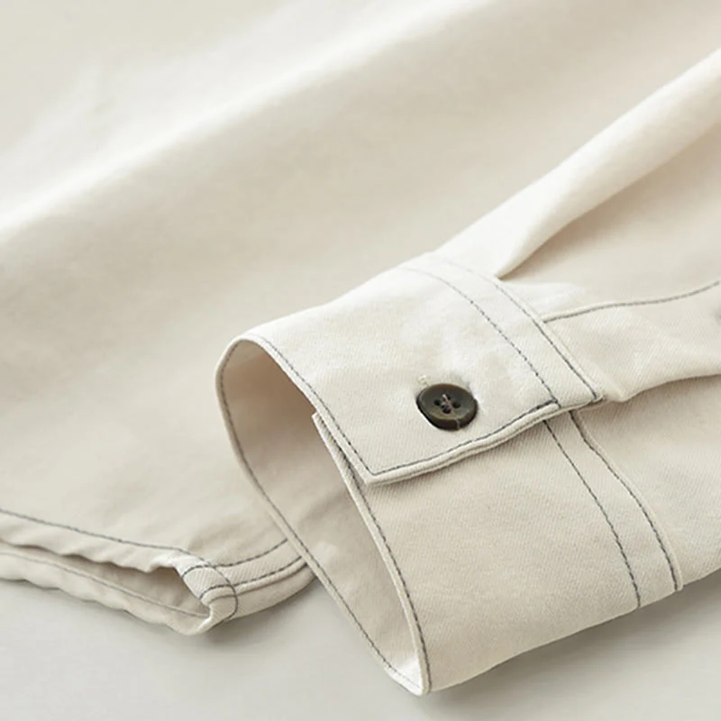 Camicia da uomo a maniche lunghe con bottoni Buddha Stones Commute e tasca - Image 12