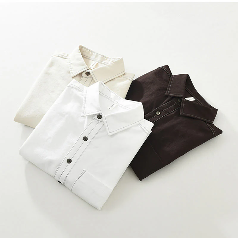 Camicia da uomo a maniche lunghe con bottoni Buddha Stones Commute e tasca - Image 17