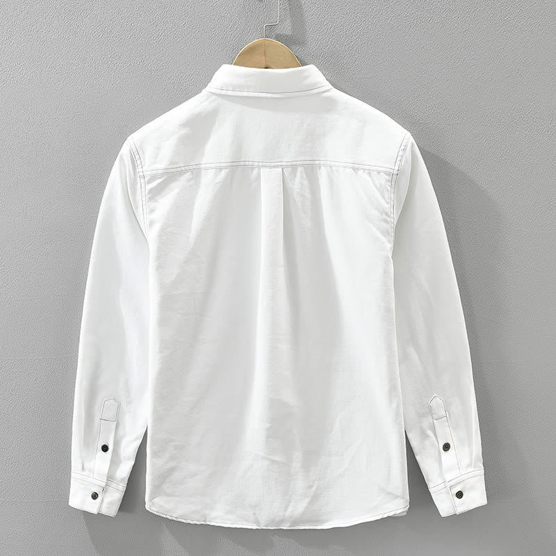Camicia da uomo a maniche lunghe con bottoni Buddha Stones Commute e tasca - Image 3