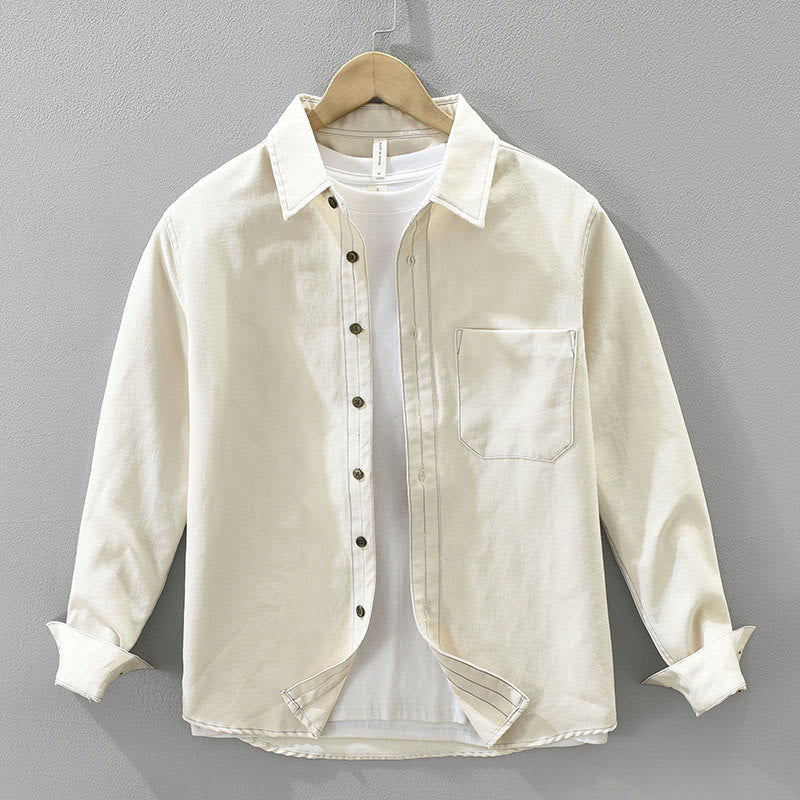 Camicia da uomo a maniche lunghe con bottoni Buddha Stones Commute e tasca - Image 5
