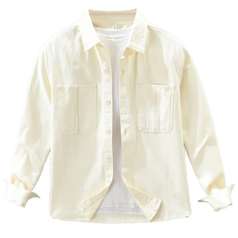 Camicia da uomo a maniche lunghe con bottoni Buddha Stones Spring Commute, in cotone, con tasche - Image 14