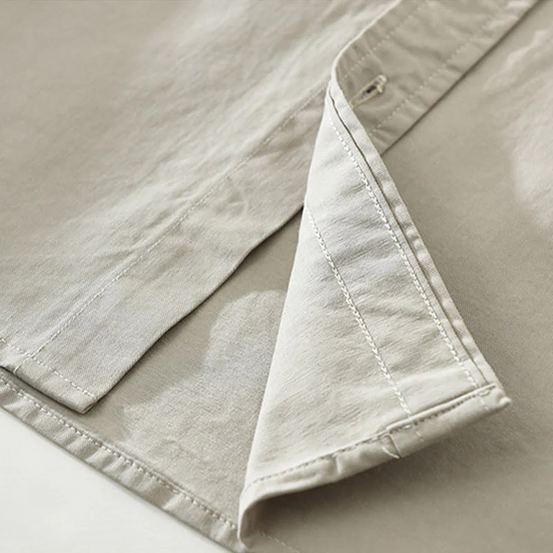 Camicia da uomo a maniche lunghe in puro cotone con tasche e bottoni semplici, motivo Buddha Stones Daily - Image 12