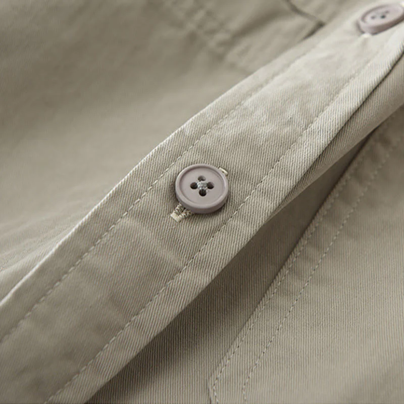 Camicia da uomo a maniche lunghe in puro cotone con tasche e bottoni semplici, motivo Buddha Stones Daily - Image 8