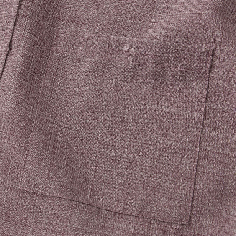 Camicia da uomo estiva Buddha Stones con bottoni, manica corta, in cotone tinta unita e tasca - Image 19