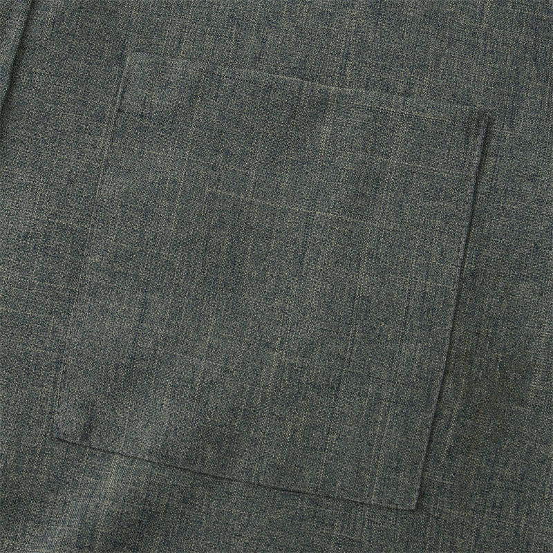 Camicia da uomo estiva Buddha Stones con bottoni, manica corta, in cotone tinta unita e tasca - Image 34