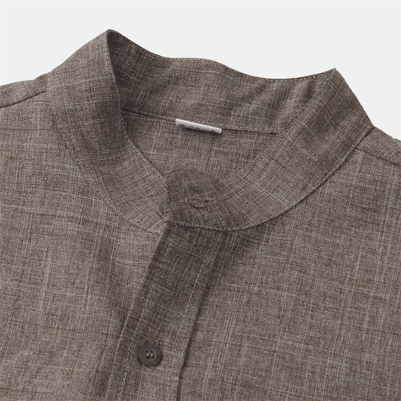 Camicia da uomo estiva Buddha Stones con bottoni, manica corta, in cotone tinta unita e tasca - Image 38