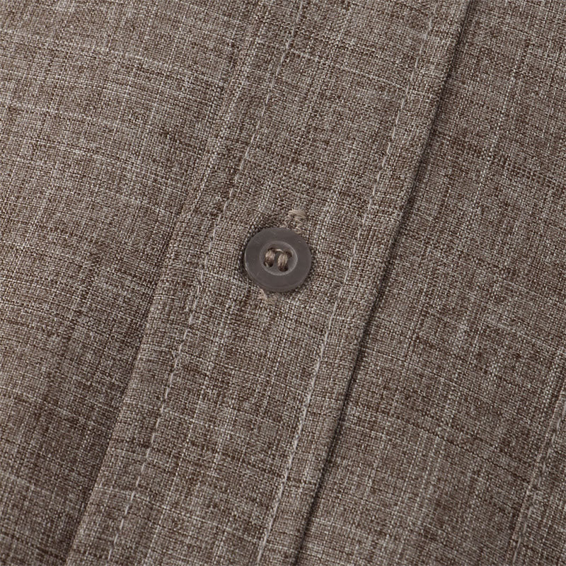 Camicia da uomo estiva Buddha Stones con bottoni, manica corta, in cotone tinta unita e tasca - Image 40