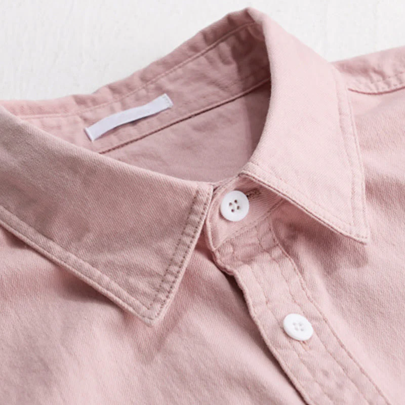 Camicia da uomo in cotone con colletto alla coreana, maniche lunghe, bottoni e tasca decorativa, motivo Buddha Stones - Image 4