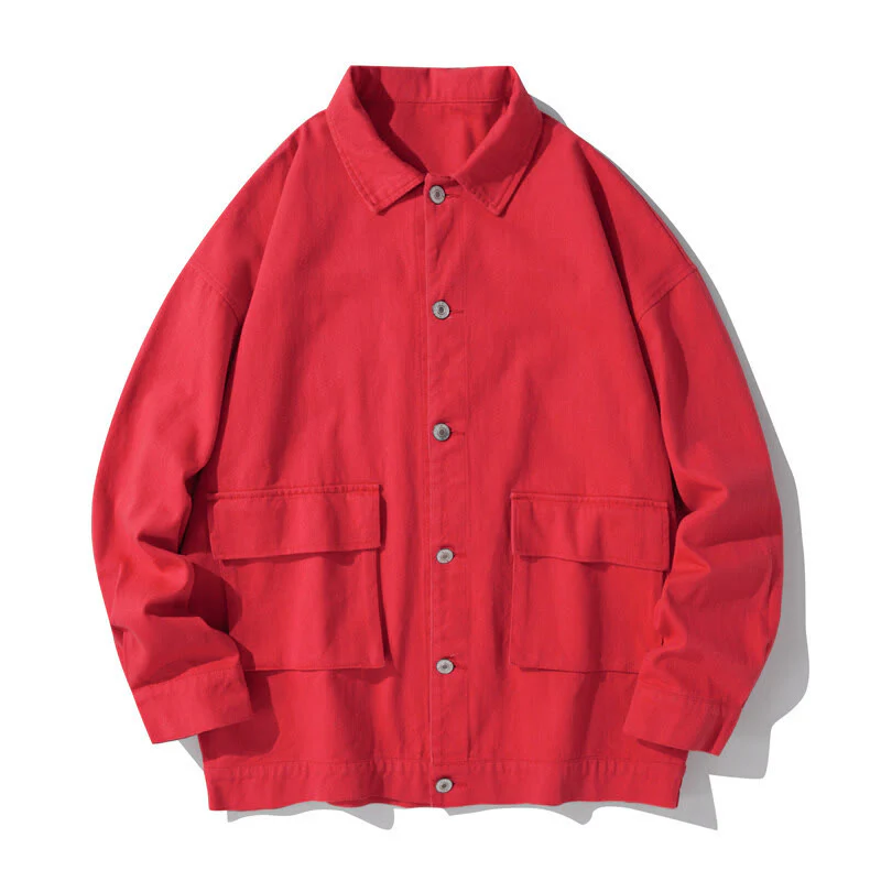 Camicia da uomo in cotone con colletto rialzato e maniche lunghe con tasche e bottoni, motivo Buddha Stones - Image 11