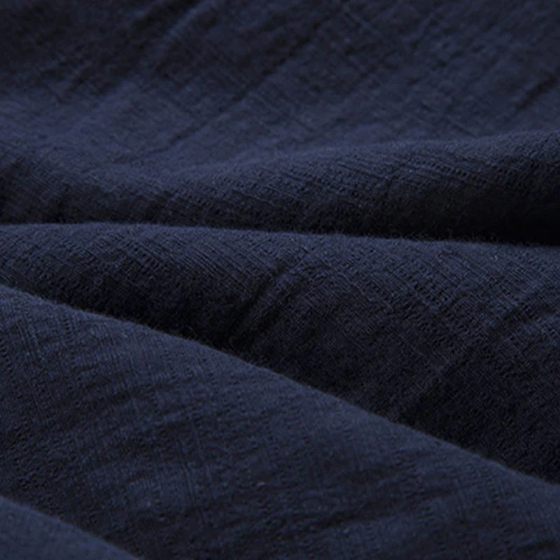 Camicia da uomo casual con bottoni a rana, tinta unita, motivo Buddha Stones - Image 20