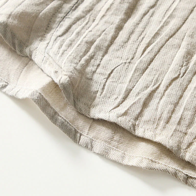 Camicia da uomo in lino ramiè con risvolto semplice e bottoni a metà, motivo Buddha Stones - Image 6