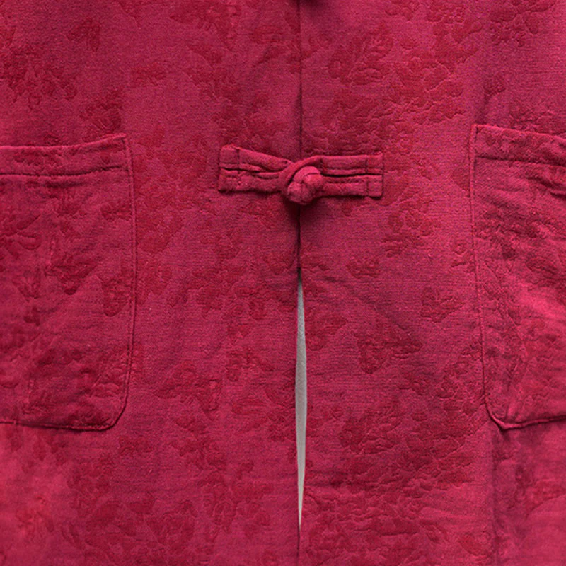 Camicia e pantaloni da donna in cotone jacquard a maniche lunghe con bottoni a rana e tasche Buddha Stones - Image 12
