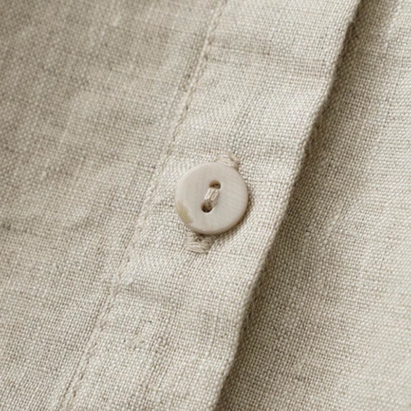 Camicia a maniche tre quarti con bottoni in tinta unita e Buddha Stones - Image 12