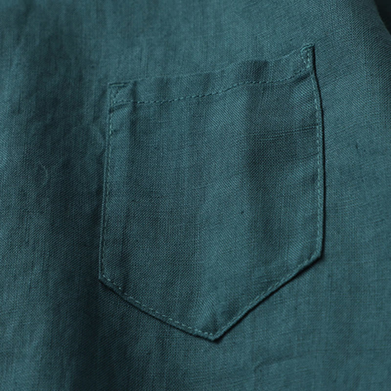 Camicia a maniche tre quarti con bottoni in tinta unita e Buddha Stones - Image 19