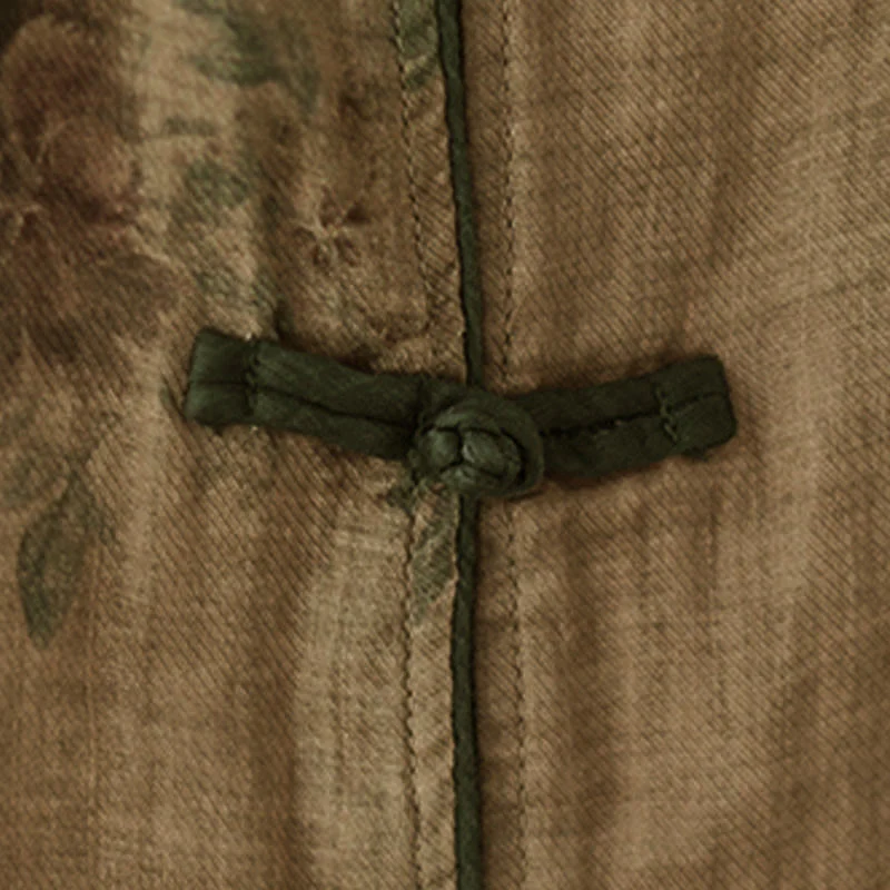 Camicia con stampa di fiori viola e bottoni a forma di rana, motivo Buddha Stones - Image 8