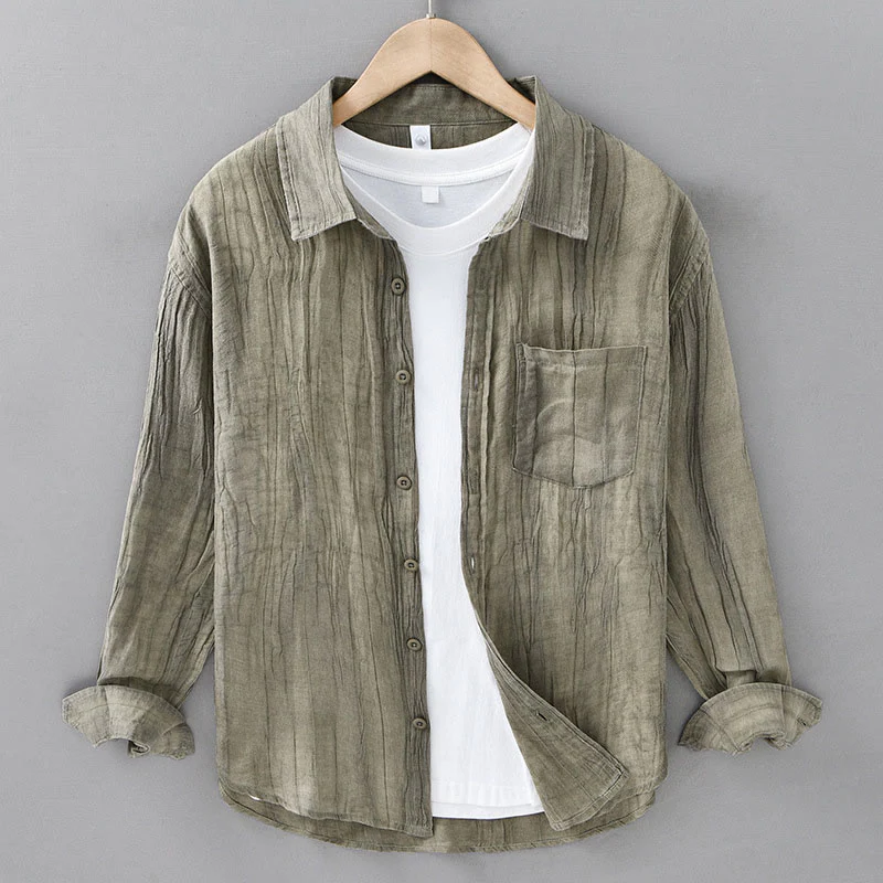 Camicie da uomo in lino ramia con Buddha Stones - Image 9