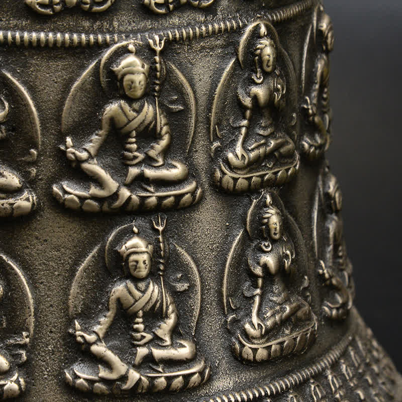 Campanello a vento con drago e Buddha inciso tibetano, decorazione da appendere alla parete in rame - Image 4
