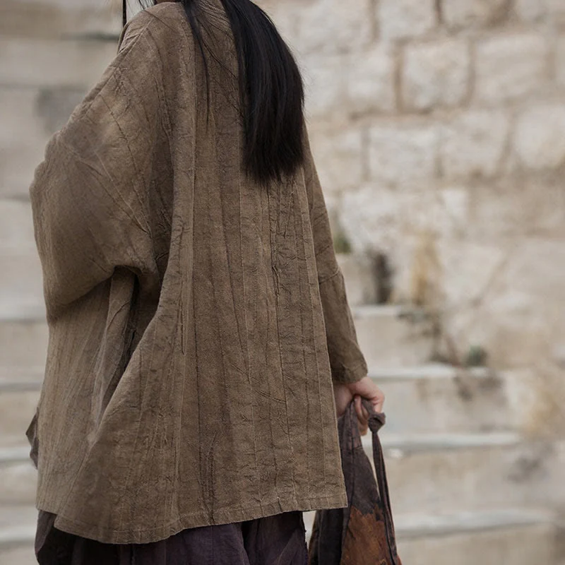 Cappotto con lacci e tie-dye con Buddha Stones , meditazione zen, giacca aperta sul davanti - Image 3