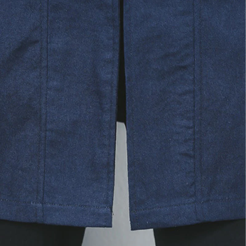 Cappotto da uomo in lino con bottoni a forma di rana, lunghezza media , Buddha Stones Fall Zen Clothing - Image 13