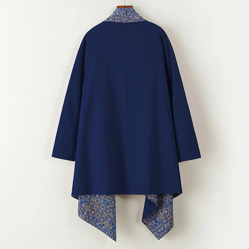 Cappotto doppiopetto in cotone di media lunghezza da uomo Buddha Stones Fall - Image 3