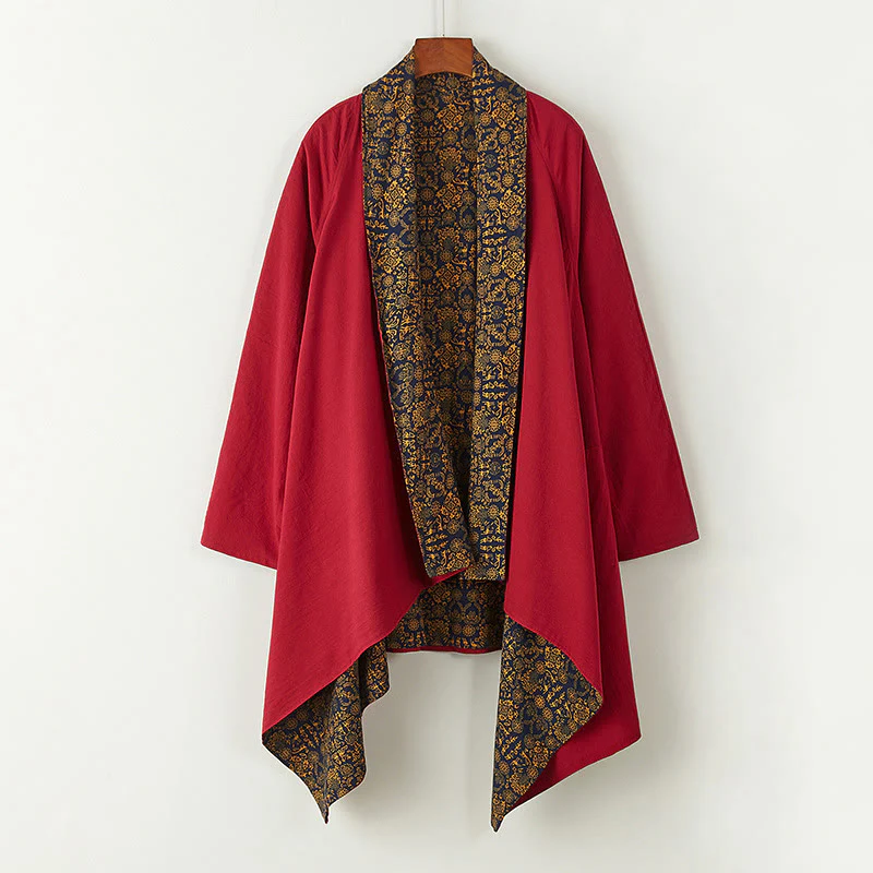 Cappotto doppiopetto in cotone di media lunghezza da uomo Buddha Stones Fall - Image 5