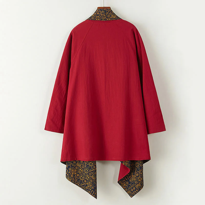 Cappotto doppiopetto in cotone di media lunghezza da uomo Buddha Stones Fall - Image 6