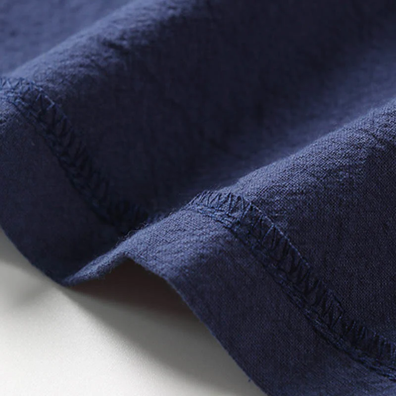 Kimono Hanfu da uomo a due pezzi con maniche corte e ricami, in cotone confortevole, con finte Buddha Stones. - Image 10