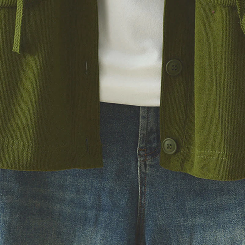 Cardigan da donna a maniche lunghe con bottoni decorativi in tinta unita Buddha Stones - Image 15