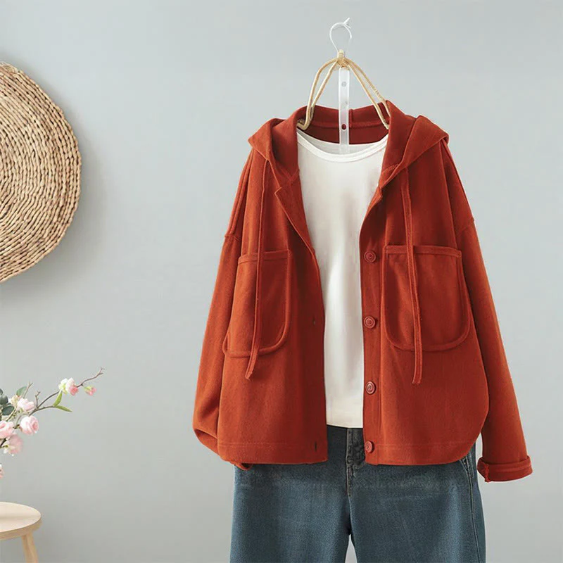 Cardigan da donna a maniche lunghe con bottoni decorativi in tinta unita Buddha Stones - Image 5