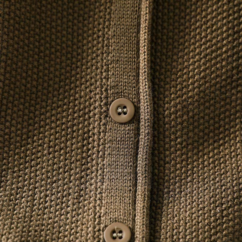 Cardigan lavorato a maglia a maniche lunghe in cotone con bottoni floreali autunnali Buddha Stones da donna - Image 10
