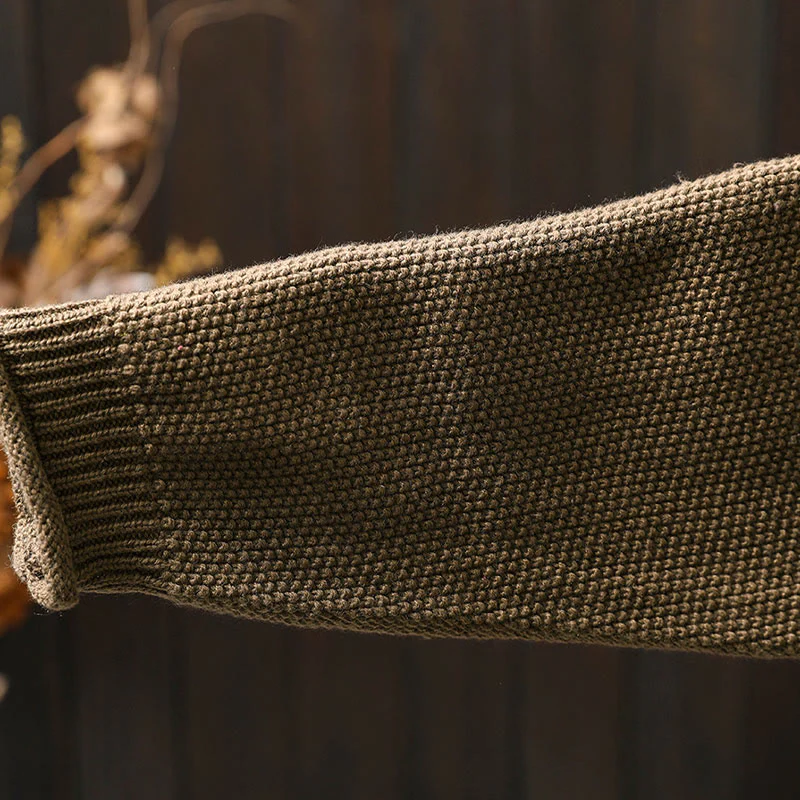 Cardigan lavorato a maglia a maniche lunghe in cotone con bottoni floreali autunnali Buddha Stones da donna - Image 14