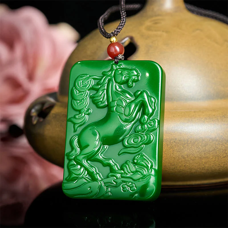 Ciondoli per collana di giada dell'abbondanza dell'anno del cavallo Buddha Stones - Image 5