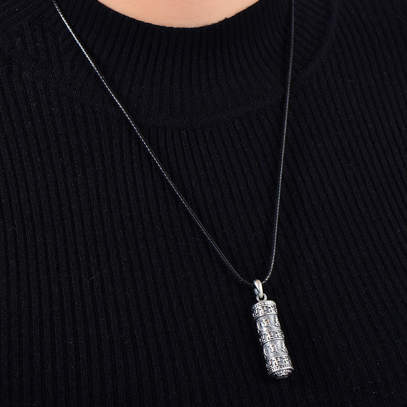 Ciondolo con collana Buddha Stones tibetano Om Mani Padme Hum Buddha svastica fortuna - Image 3