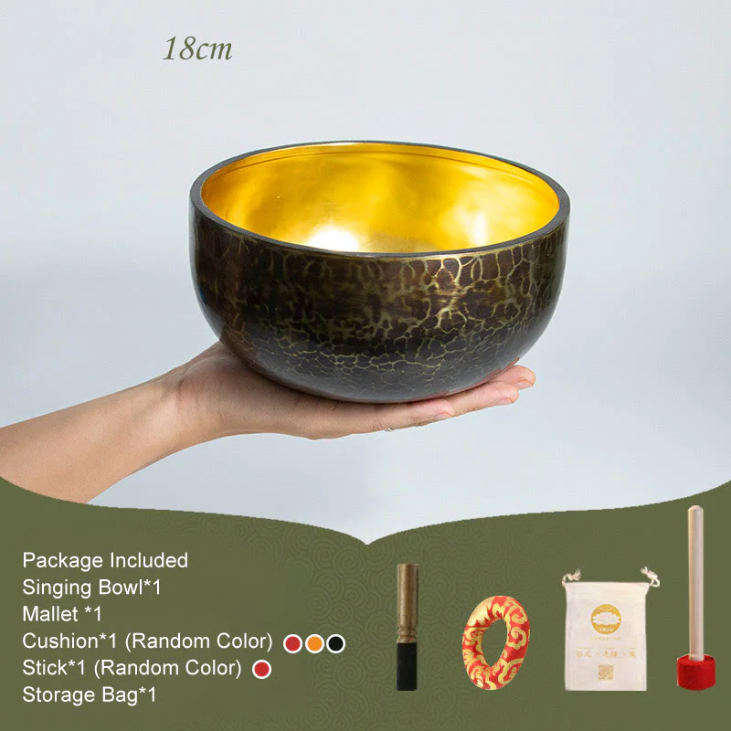 Ciotola sonora tibetana per meditazione, realizzata a mano, per guarigione, yoga e mindfulness. Set di ciotole sonore. - Image 4