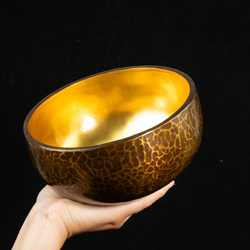 Ciotola sonora tibetana per meditazione, realizzata a mano, per guarigione, yoga e mindfulness. Set di ciotole sonore. - Image 8