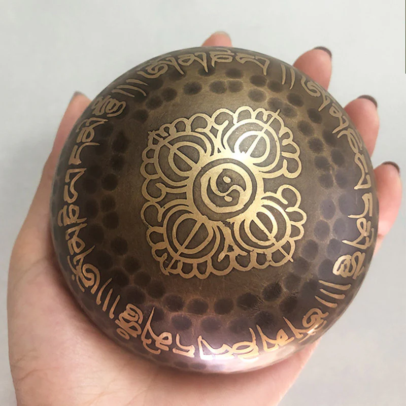 Ciotola tibetana realizzata a mano per yoga e meditazione - Set di ciotole sonore - Image 9