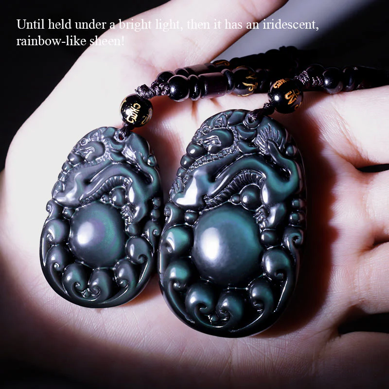 Collana Buddha Stones Tibetano Arcobaleno Positivo Ossidiana PiXiu - Image 6