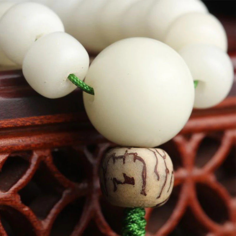 Collana con bracciale in giada bianca Bodhi Lotus Mala Harmony Buddha Stones - Image 11