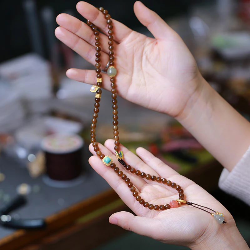 Collana con braccialetto di giada a forma di farfalla e zucca, portafortuna e prosperità - Image 2