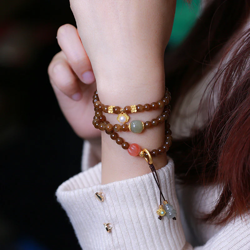 Collana con braccialetto di giada a forma di farfalla e zucca, portafortuna e prosperità - Image 7