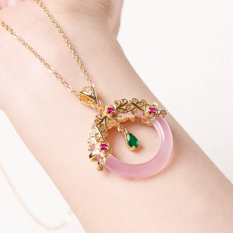 Collana con Buddha Stones, calcedonio verde, fibbia della pace, forza - Image 21
