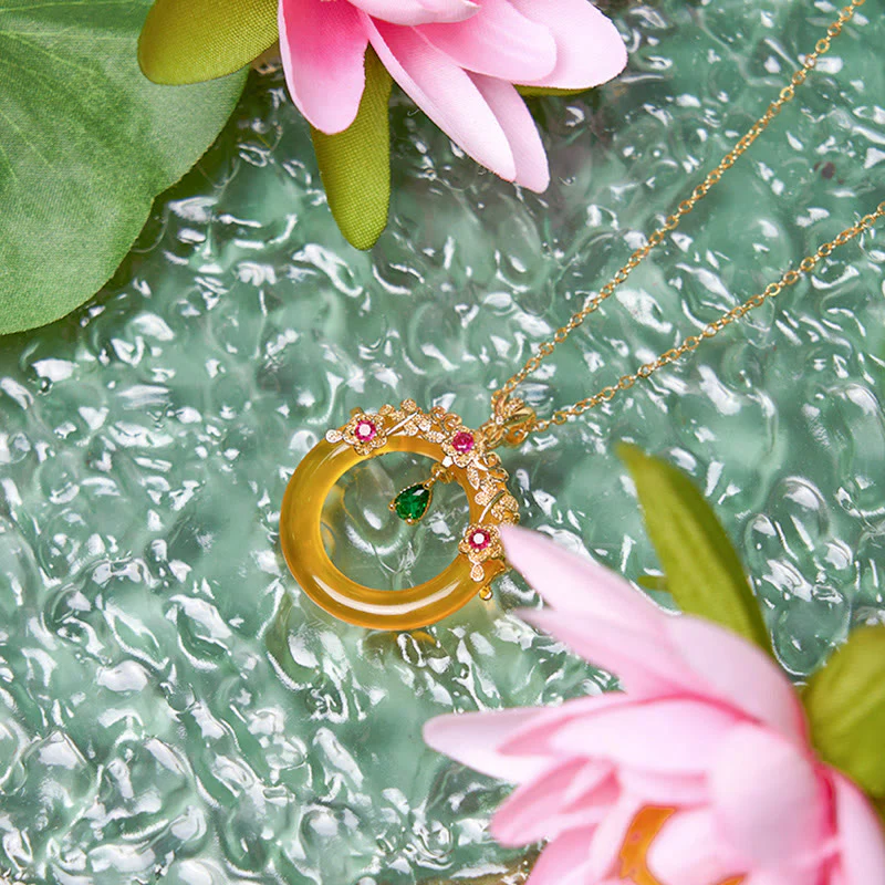 Collana con Buddha Stones, calcedonio verde, fibbia della pace, forza - Image 31