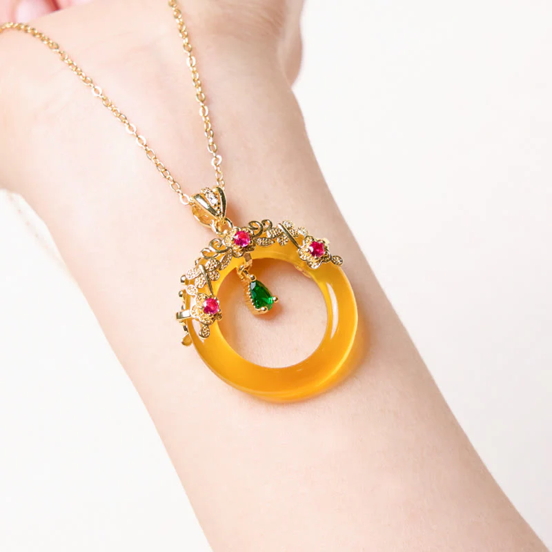 Collana con Buddha Stones, calcedonio verde, fibbia della pace, forza - Image 34